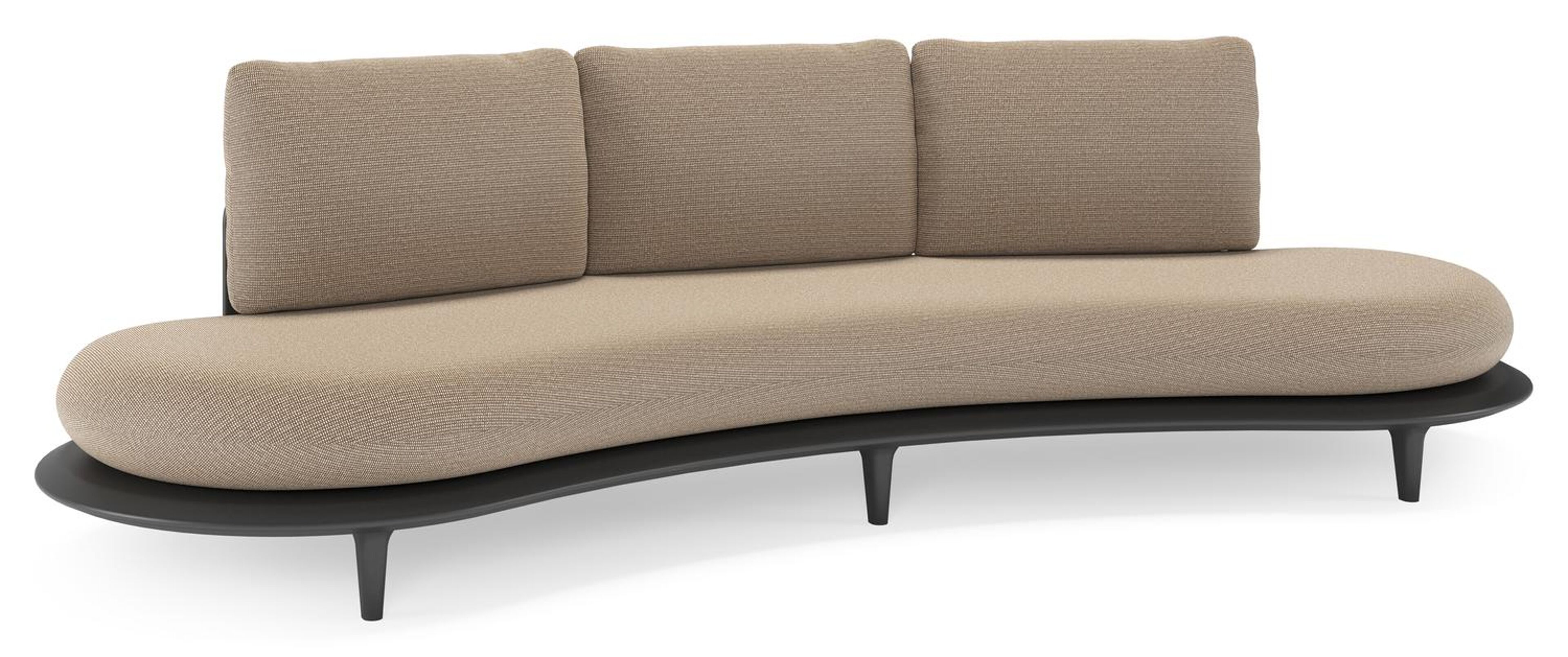 Bomero loungebank in zwart aluminium met firenze earth all weather solica kussen