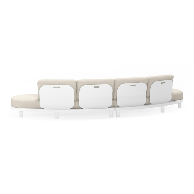 Donato loungehoek in wit aluminium met chartres grey all weather sunbrella® luxe kussens