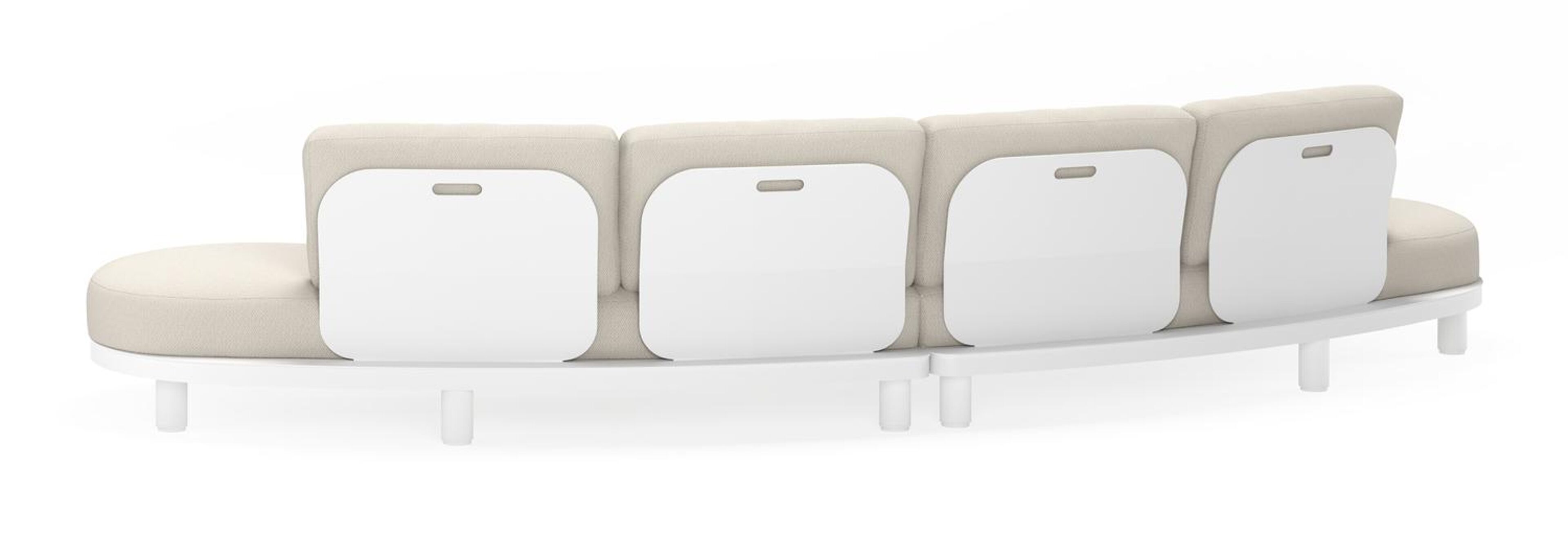 Donato loungehoek in wit aluminium met chartres grey all weather sunbrella® luxe kussens