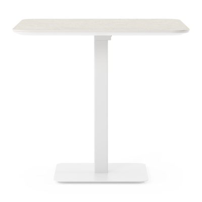 Fano kantelbare tuintafel vierkant afgerond in wit aluminium en volkeramiek shilin - L 80 x B 80 x H 72.5 cm