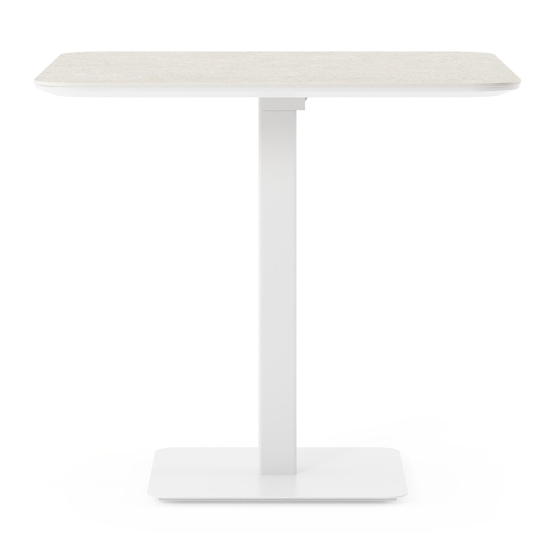 Fano kantelbare tuintafel vierkant afgerond in wit aluminium en volkeramiek shilin - L 80 x B 80 x H 72.5 cm