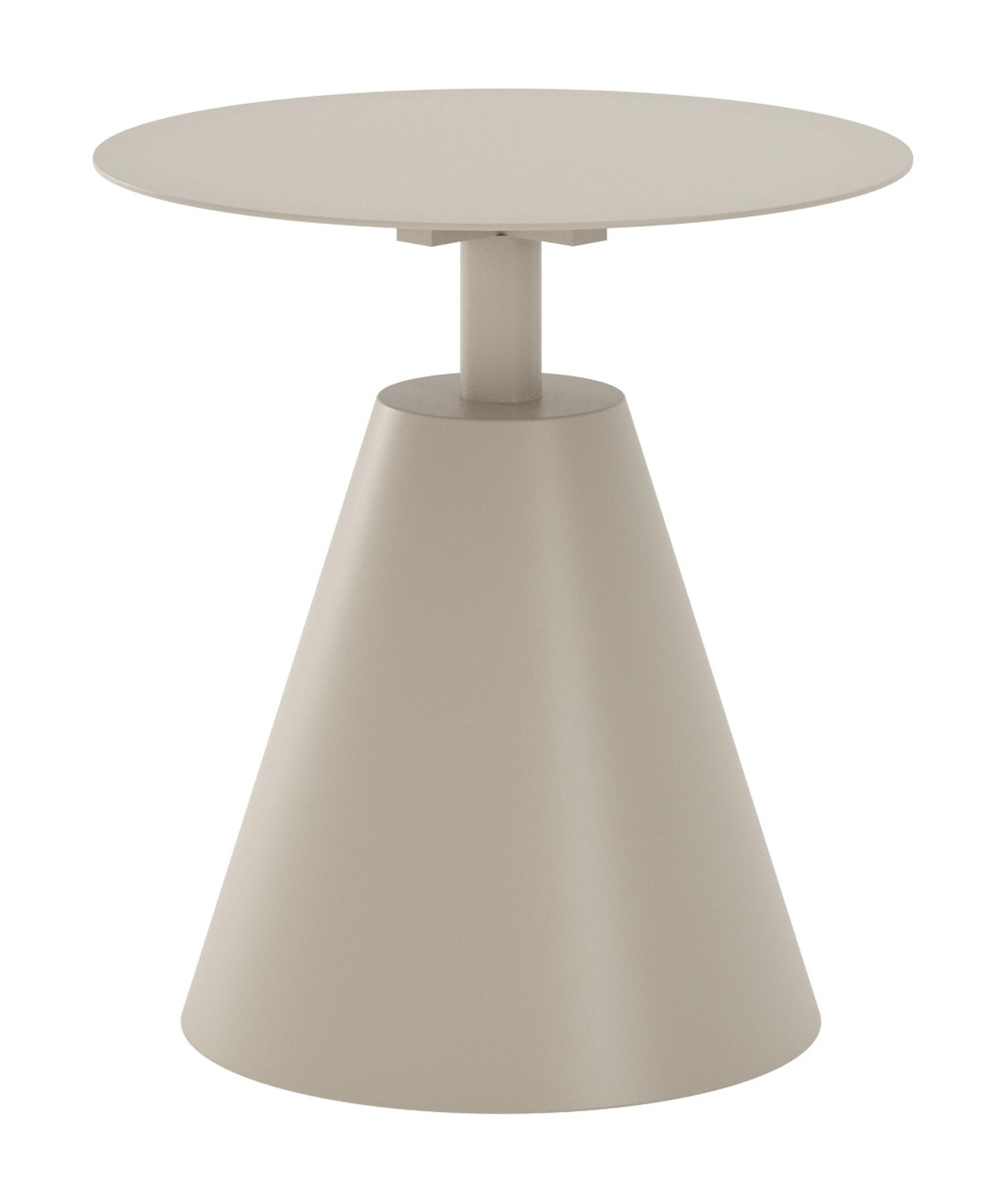 Table d'appoint Lucca en aluminium beige - Diam. 50 x Haut. 50 cm