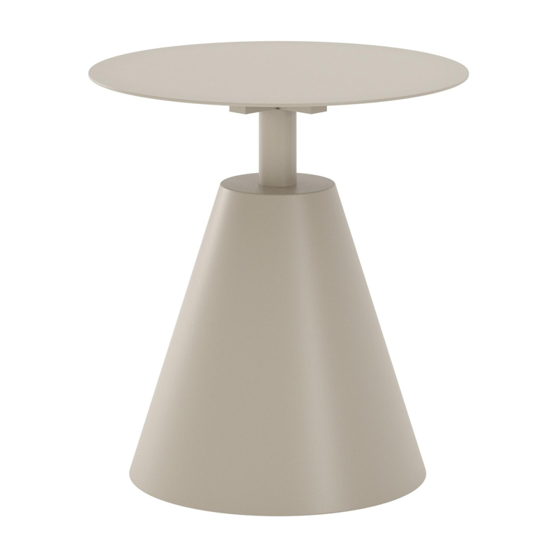 Table d'appoint Lucca en aluminium beige - Diam. 50 x Haut. 50 cm