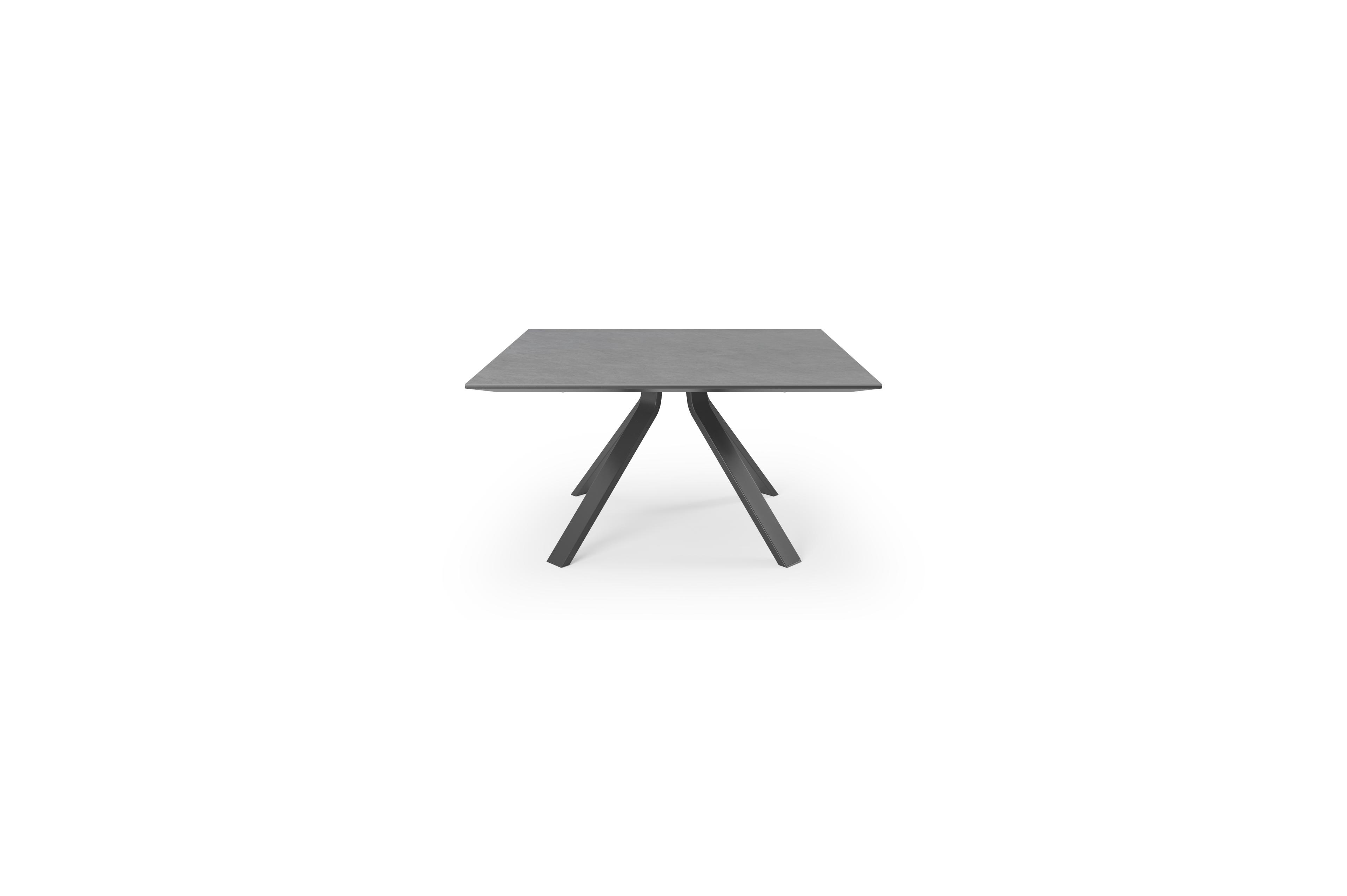 Cesano tuintafel in zwart aluminium en volkeramiek basalt black - L 148 x B 148 x H 74,5 cm