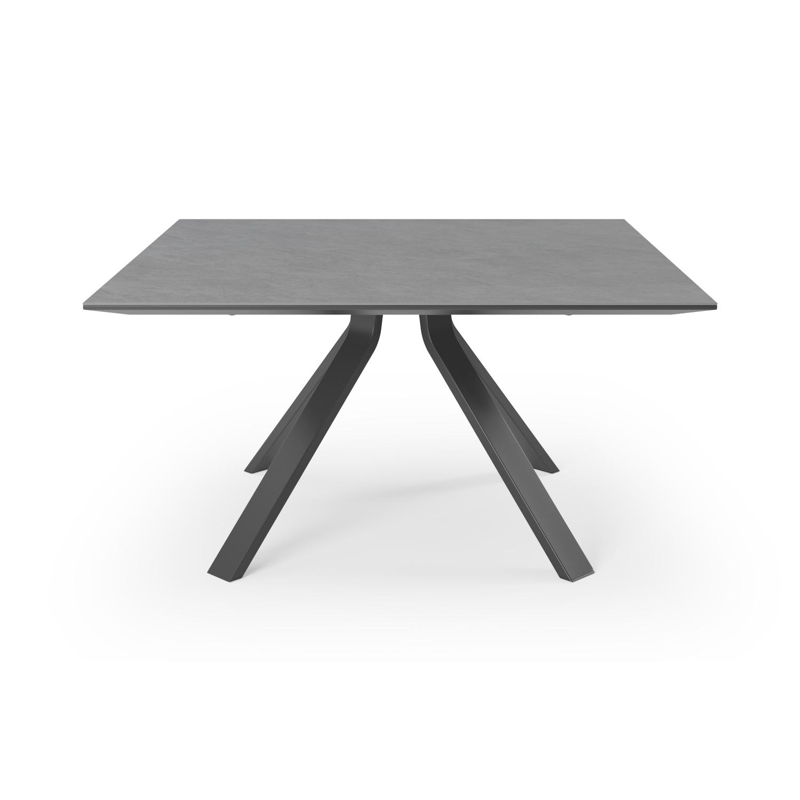 Cesano tuintafel in zwart aluminium en volkeramiek basalt black - L 148 x B 148 x H 74,5 cm