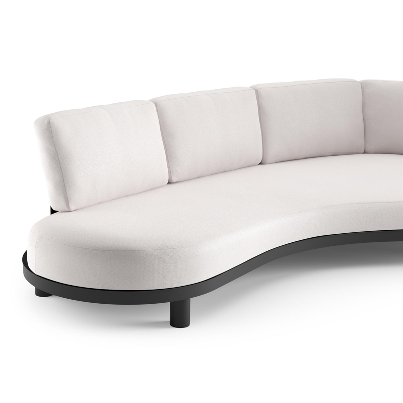 Donato loungebank in zwart aluminium met savane whisper all weather sunbrella® luxe kussen