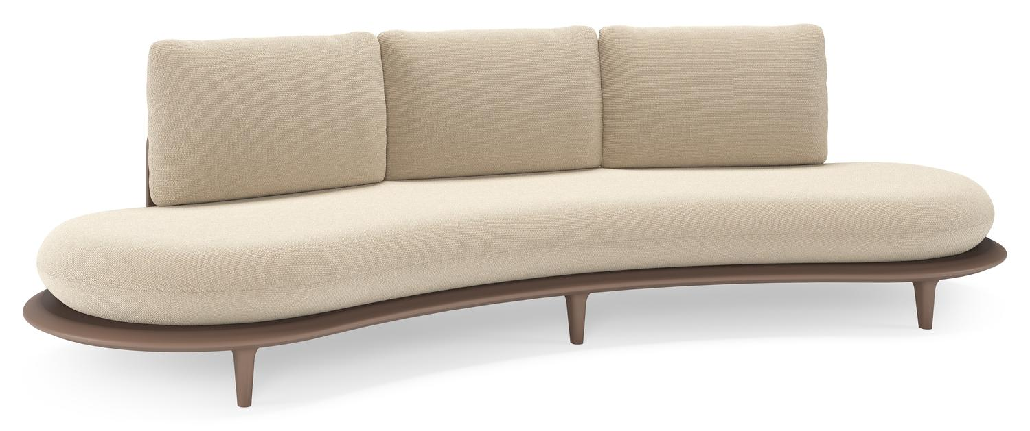 Bomero loungebank in taupe aluminium met althea chalk all weather cosytica kussen