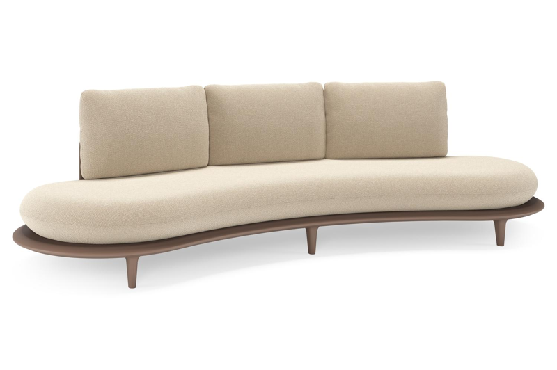 Bomero loungebank in taupe aluminium met althea chalk all weather cosytica kussen