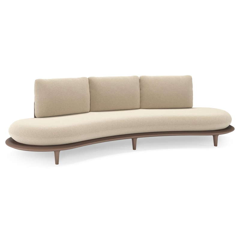 Bomero loungebank in taupe aluminium met althea chalk all weather cosytica kussen