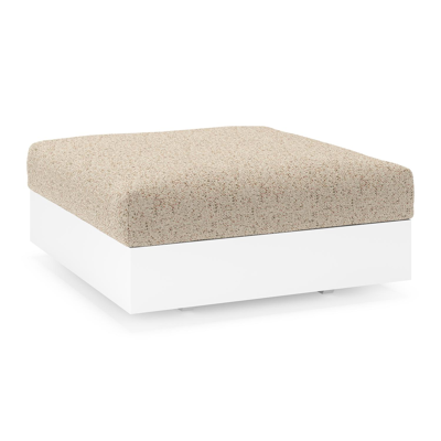 Como poef in wit aluminium met bora jungle all weather cosytica kussen