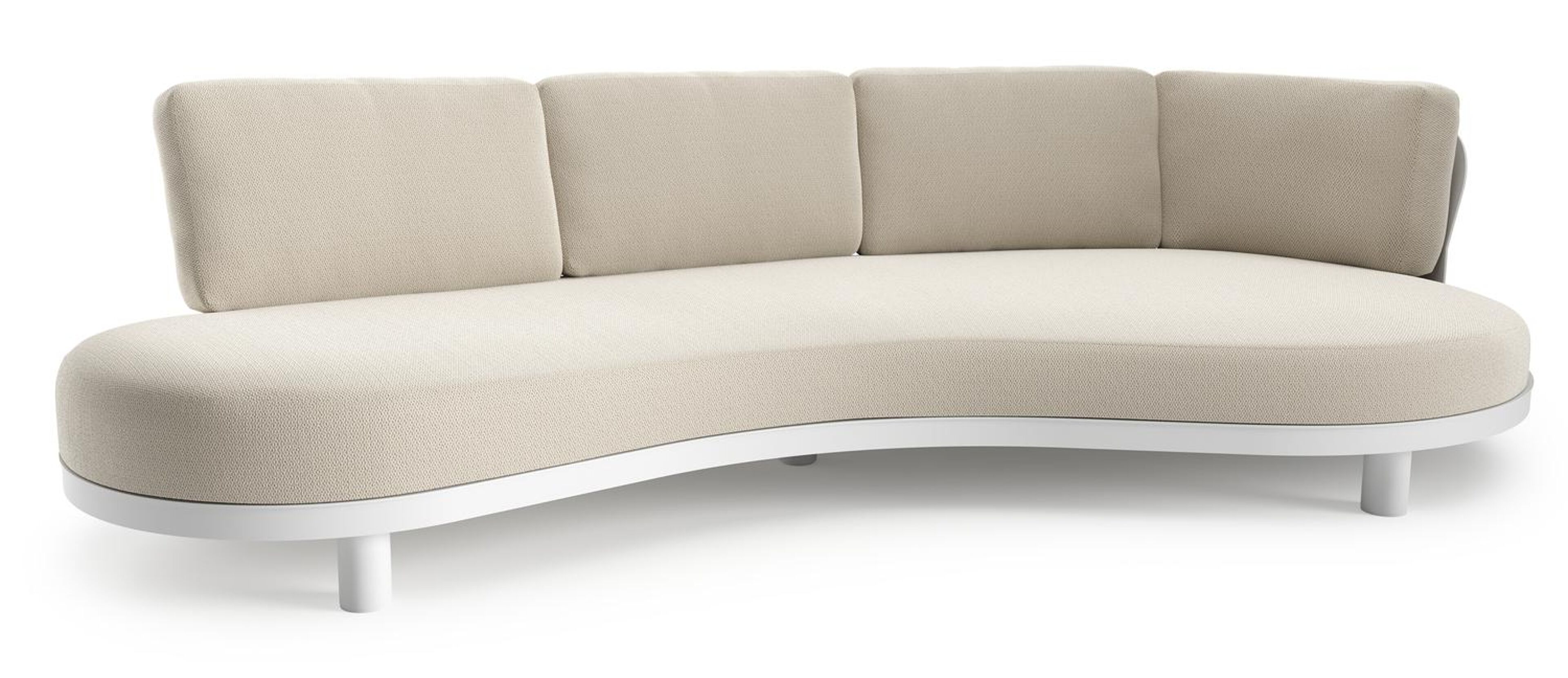 Donato loungebank in wit aluminium met lopi marble all weather sunbrella® luxe kussen