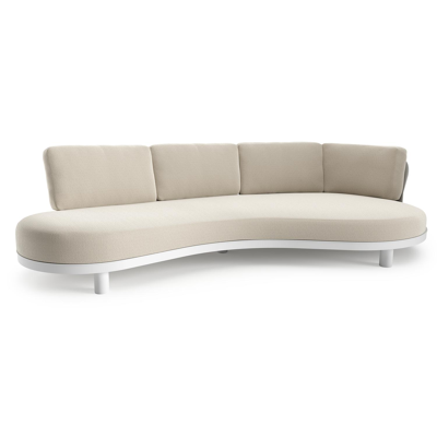 Donato loungebank in wit aluminium met lopi marble all weather sunbrella® luxe kussen