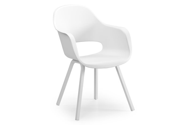 Chaise de jardin Artena in aluminium blanc et matière synthétique blanc