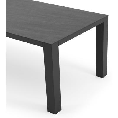 Table de jardin Nano en aluminium noir et céramique pleine basalt black - Lg 240 x Larg. 100 x H 75 cm