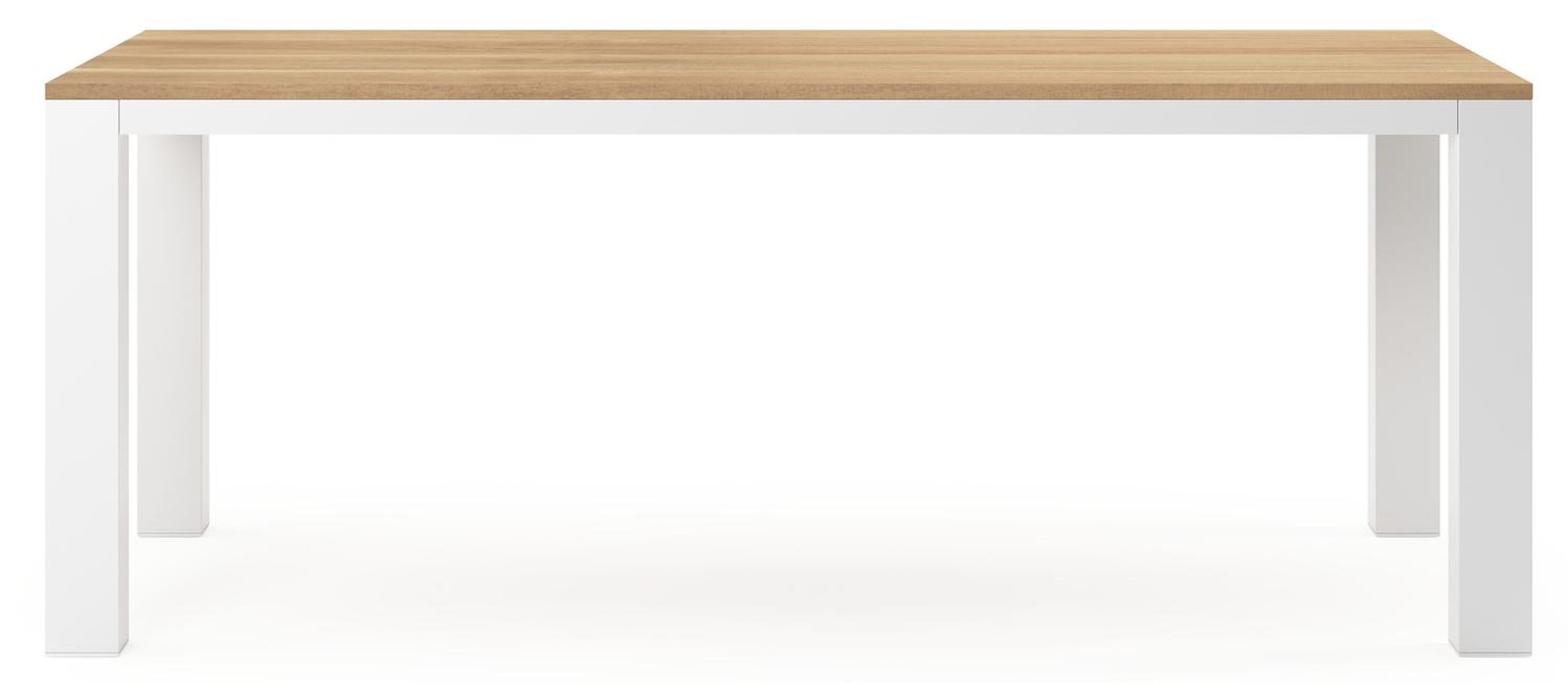 Nano tuintafel in wit aluminium en teak - L 200 x B 100 x H 75 cm