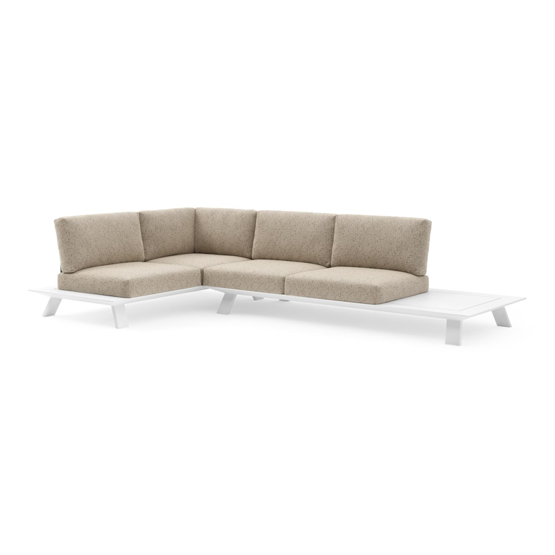 Cesano loungehoek in wit aluminium met bora jungle all weather Cosytica kussen