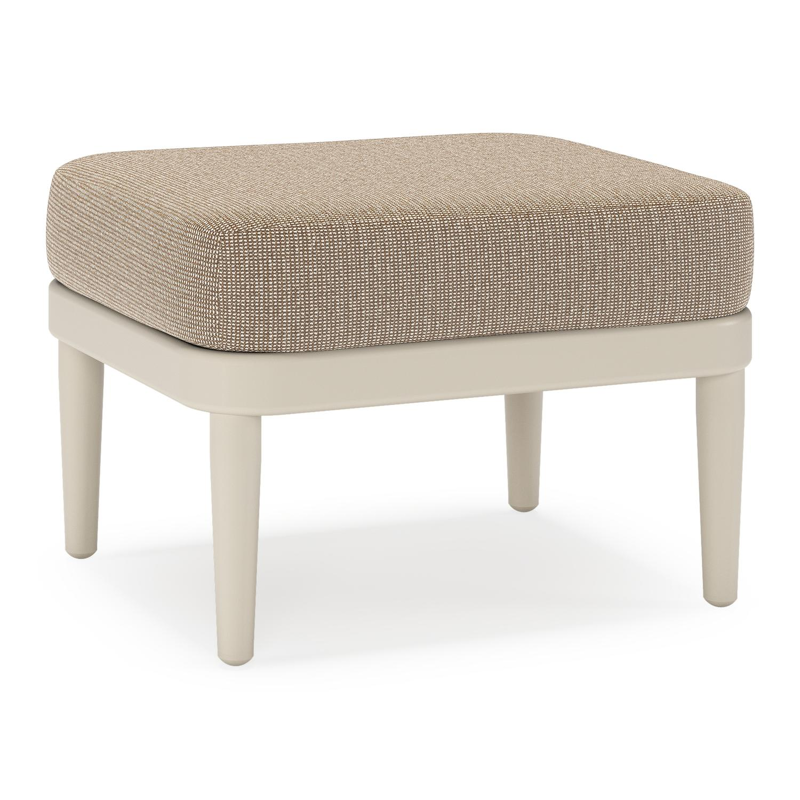 Pouf Orso en aluminium beige et coussins en all weather solica Firenze Earth