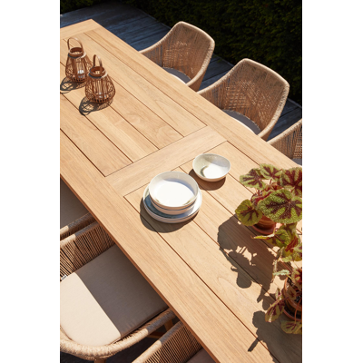 Borgo tuinstoel in teak en naturel wicker