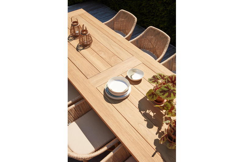 Borgo tuinstoel in teak en naturel wicker