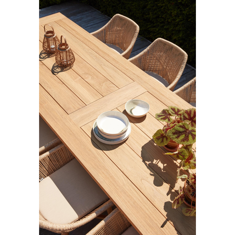 Borgo tuinstoel in teak en naturel wicker
