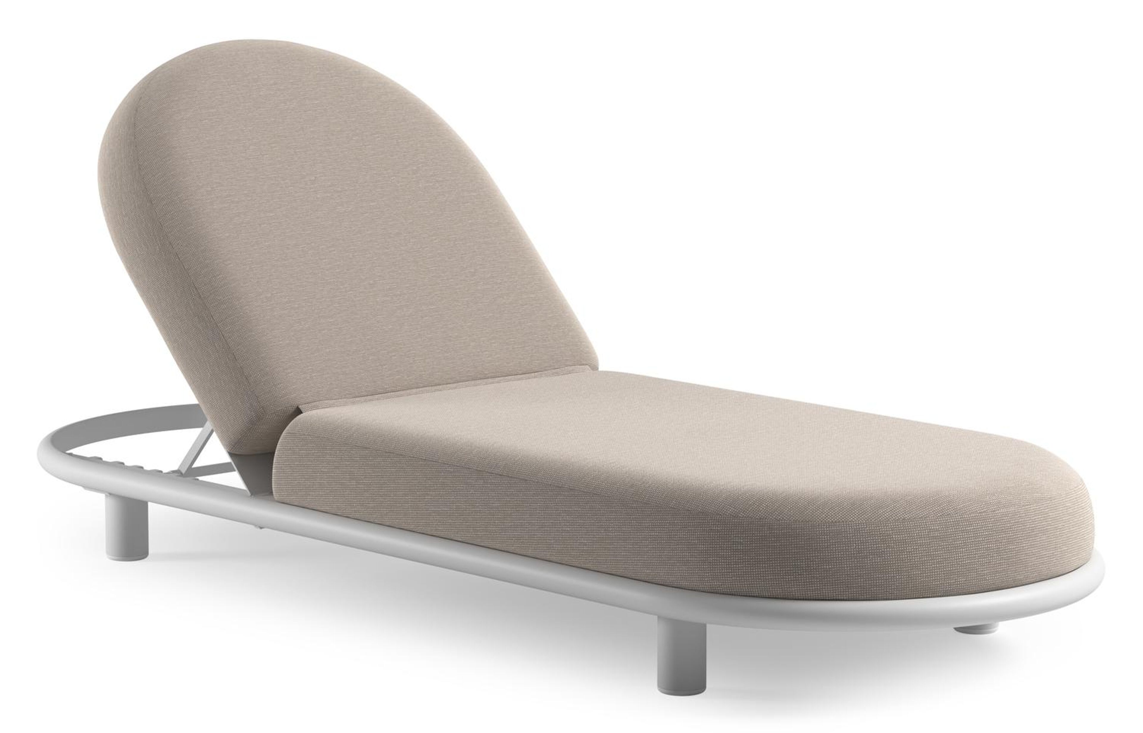 Lomano verstelbaar ligbed in wit aluminium met slow farafra all weather sunbrella® luxe