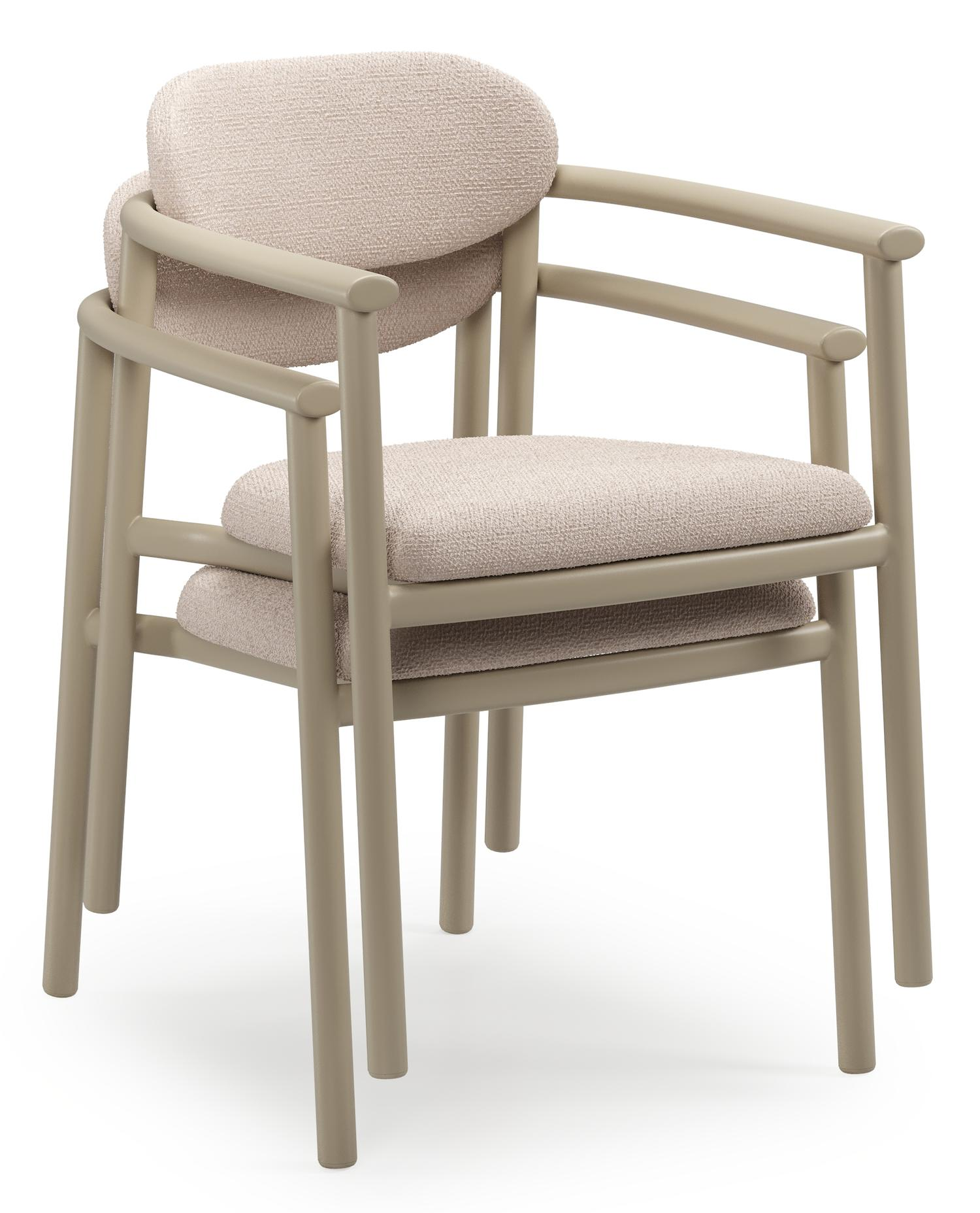 Chaise de jardin Ravo en aluminium beige et coussin en All Weather Sunbrella Luxe Wander Pilat