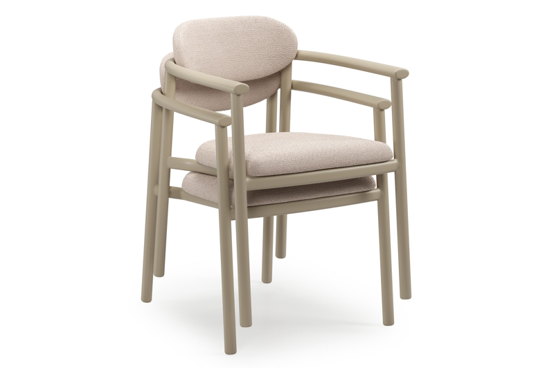 Ravo tuinstoel in beige aluminium met All Weather Sunbrella Luxe Wander Pilat kussen