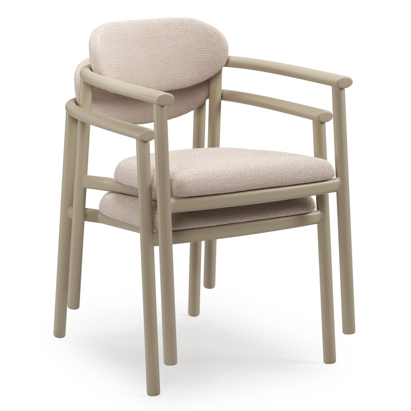 Chaise de jardin Ravo en aluminium beige et coussin en All Weather Sunbrella Luxe Wander Pilat