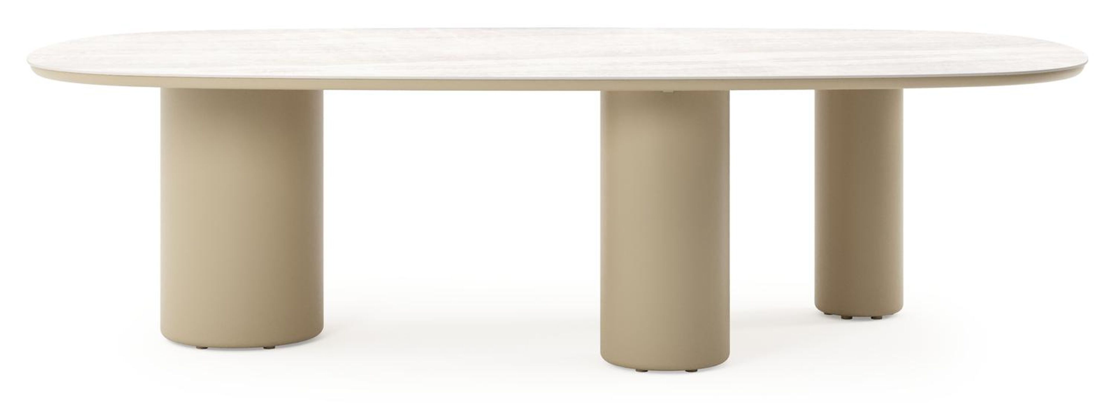Amico tuintafel bombo xl in beige aluminium en volkeramiek Taj Mahal - L 270 x B 148 x H 74 cm