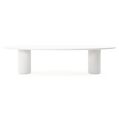 Amico tuintafel ovaal in wit aluminium en volkeramiek Arctic White - L 320 x B 130 x H 73.5 cm