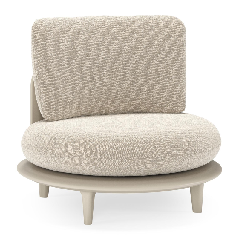 Bomero loungestoel in beige aluminium met marbella ecru all weather cosytica kussen