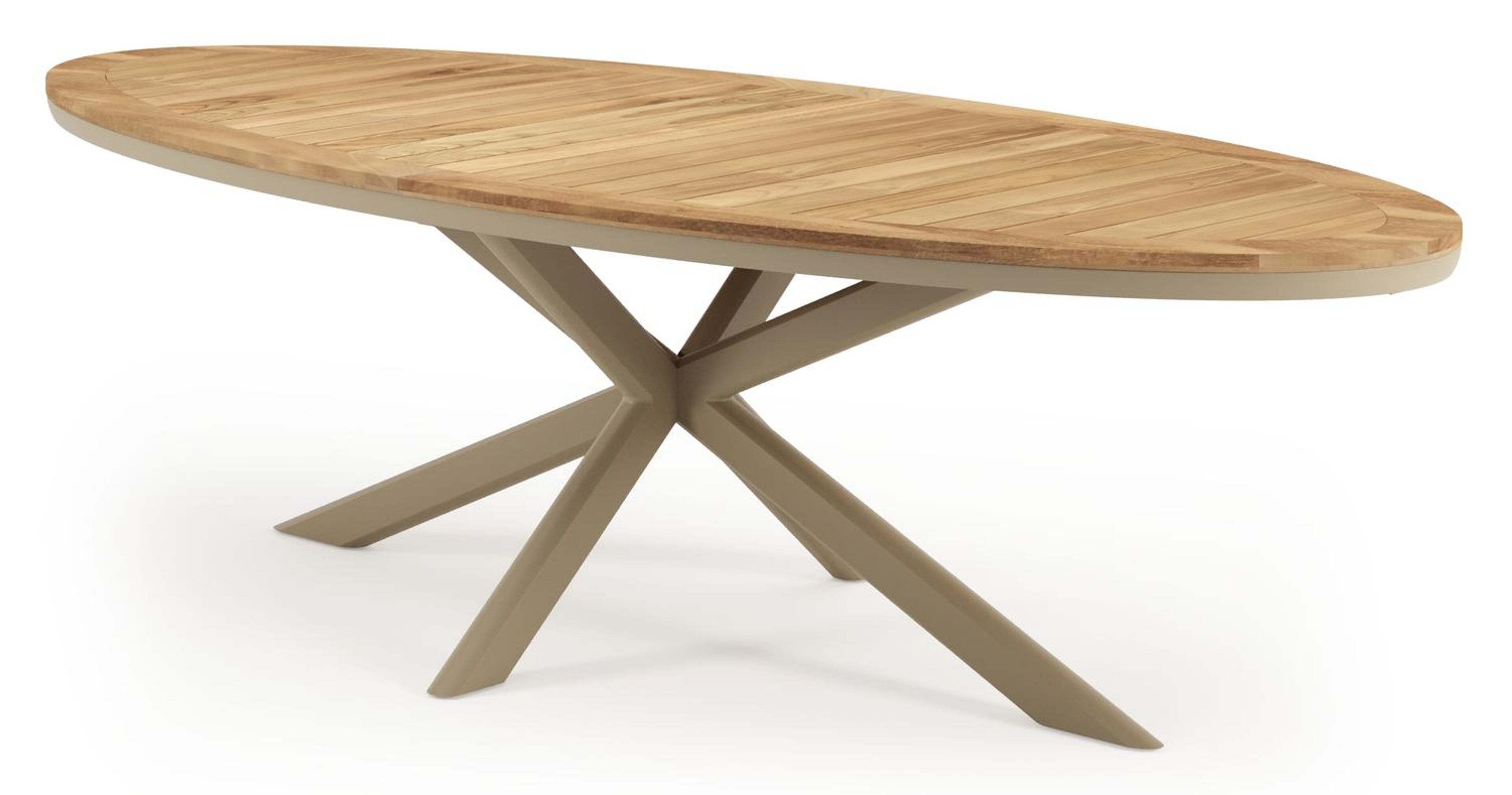 Ensemble de jardin Pamplona en aluminium beige et sintered stone natural finish avec 6 chaises de jardin empilable Matera