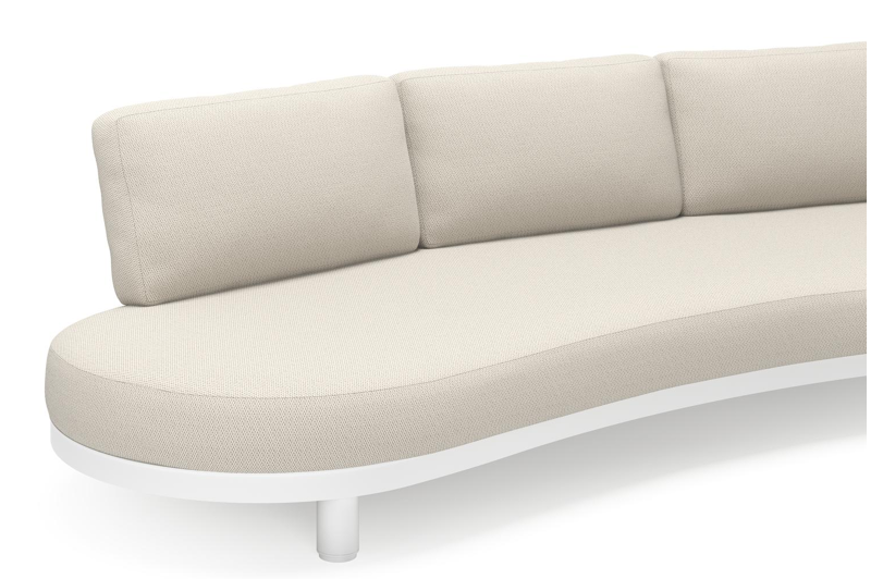 Donato organische loungebank 3-zit in wit aluminium met lopi marble all weather sunbrella® luxe kussen