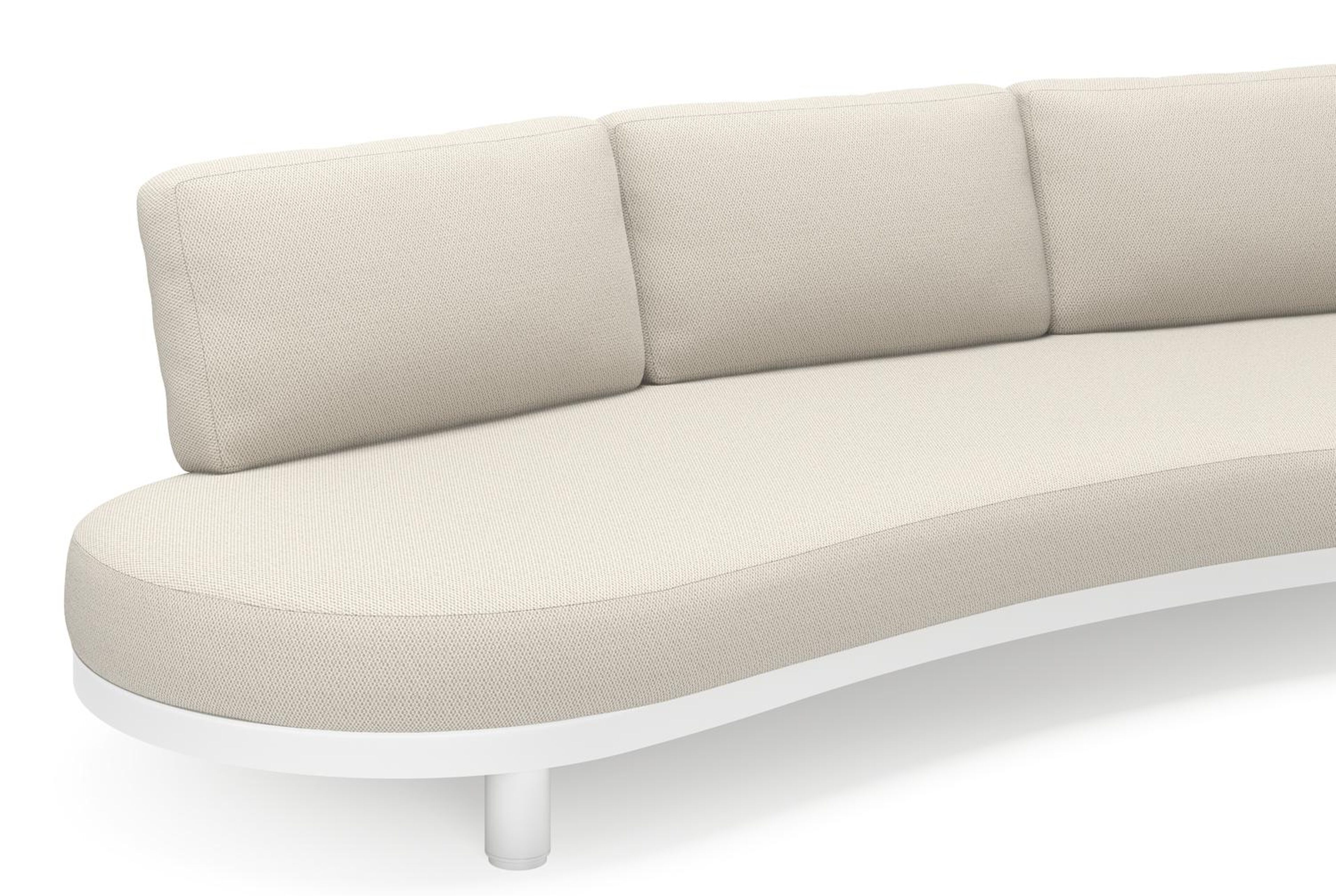 Donato organische loungebank 3-zit in wit aluminium met lopi marble all weather sunbrella® luxe kussen