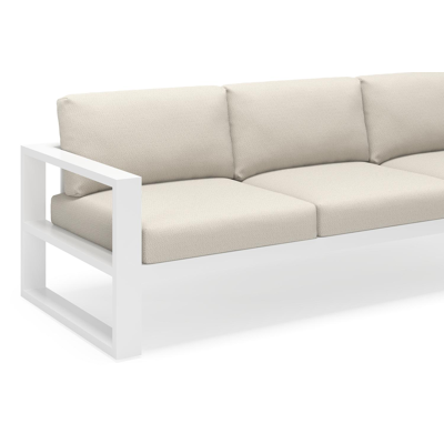 Verato loungebank 3-zit in wit aluminium met lopi marble all weather sunbrella® luxe kussen