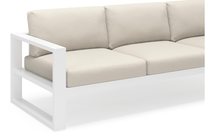 Verato loungebank 3-zit in wit aluminium met lopi marble all weather sunbrella® luxe kussen