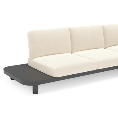 Donato loungehoek in zwart aluminium met all weather cosytica Althea Off White kussen