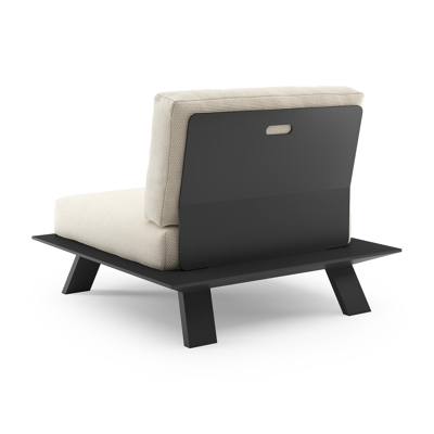 Cesano loungestoel in zwart aluminium met althea off white all weather Cosytica kussen