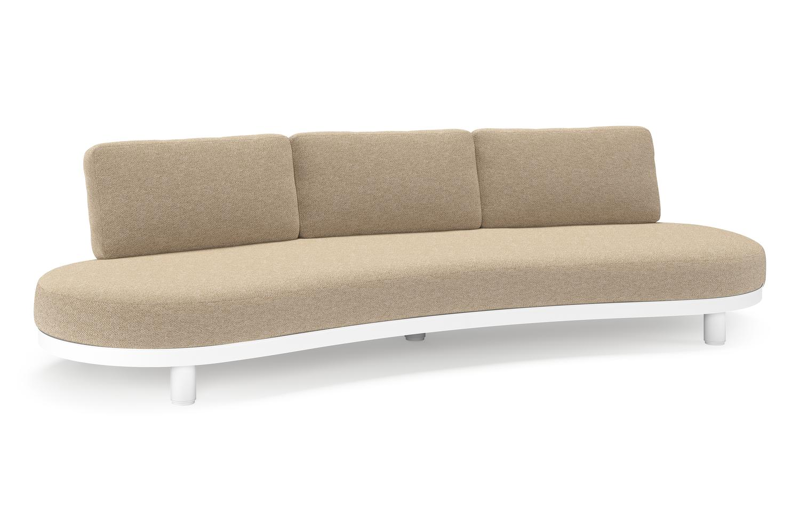 Donato loungebank in wit aluminium met all weather cosytica Madagascar Oak kussen