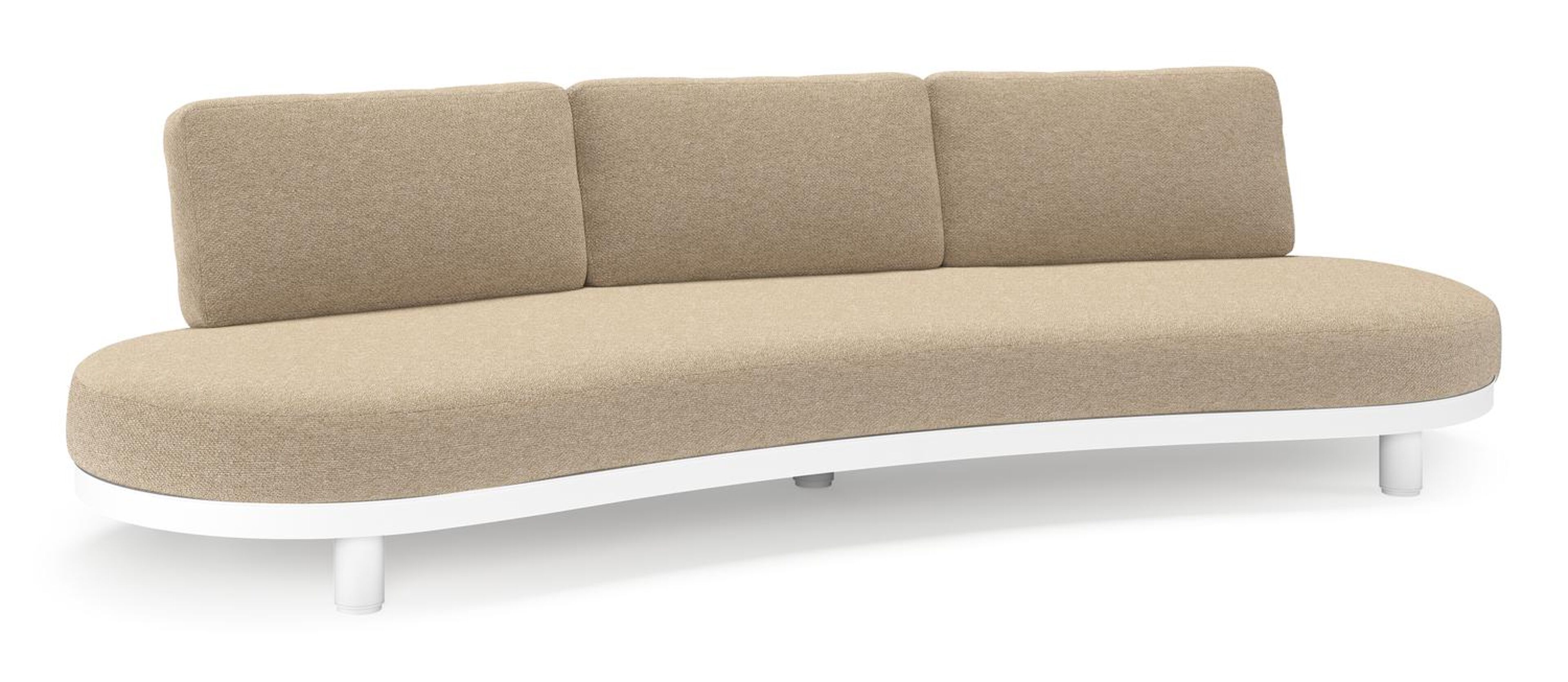 Donato loungebank in wit aluminium met all weather cosytica Madagascar Oak kussen