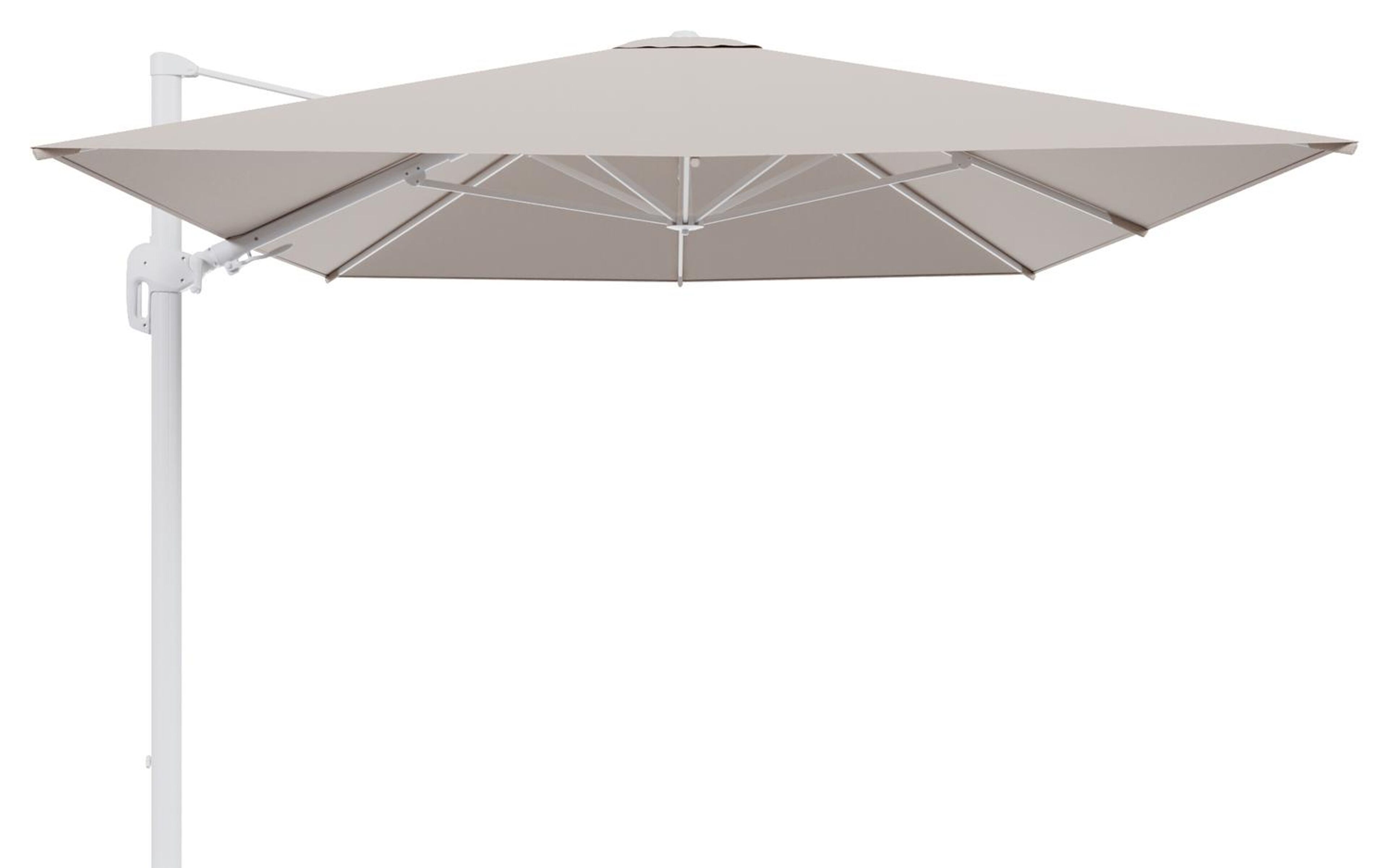 Rufina zweefparasol tiltfunctie in wit aluminium en parasoldoek in All Weather Sunbrella® Luxe Wander Pilat  - L1 400 x L2 300 cm (zonder voet) (zonder voet)