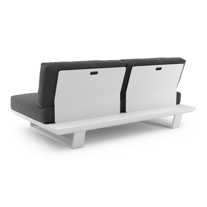 Pagino loungebank in wit aluminium met savane tornado all weather sunbrella® luxe kussen