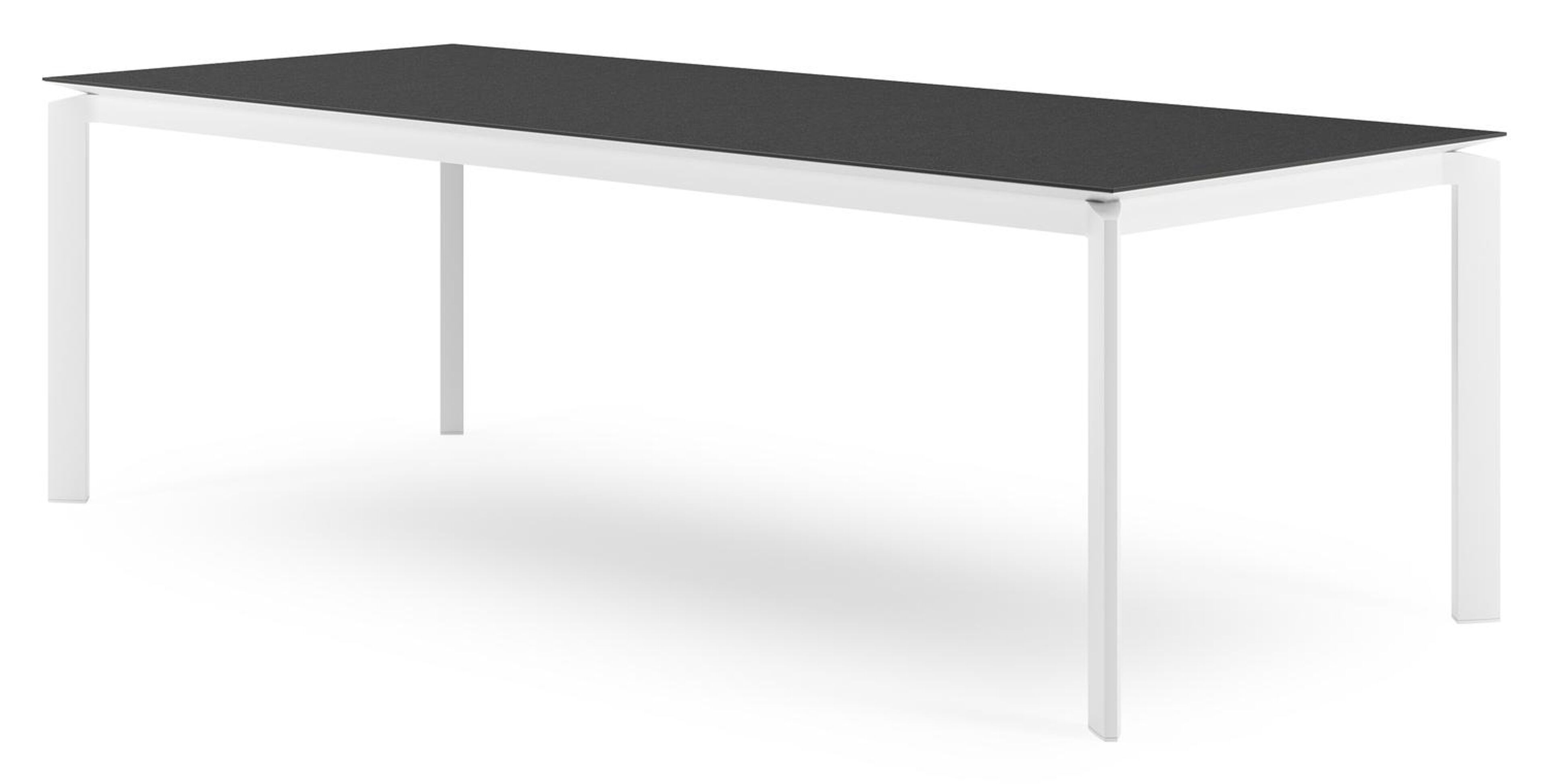Cirello tuintafel rechthoekig in wit aluminium en volkeramiek Nero Black - L 240 x B 100 x H 75 cm