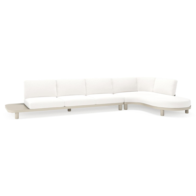 Donato loungehoek in beige aluminium met soul optik all weather solica kussen