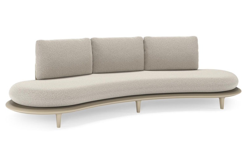 Bomero loungebank in beige aluminium met firenze sand all weather solica kussen