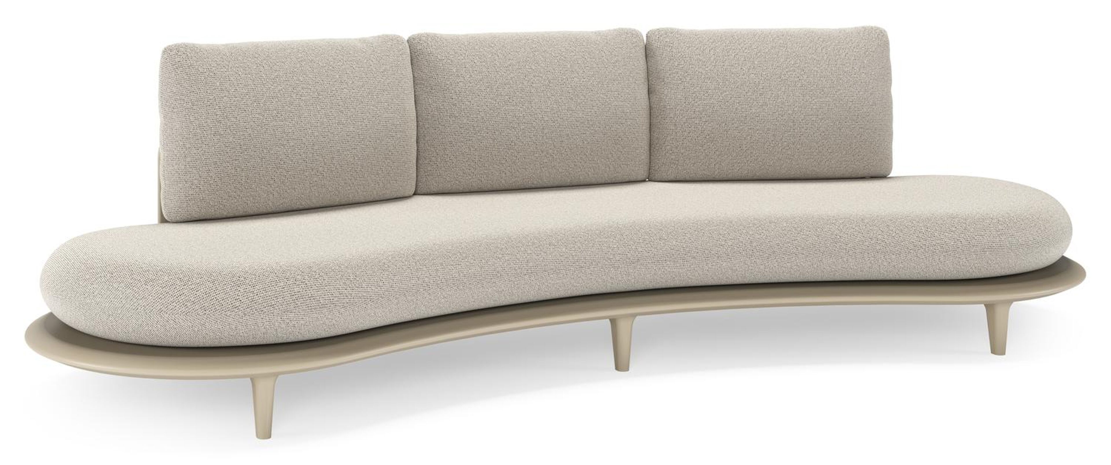 Bomero loungebank in beige aluminium met firenze sand all weather solica kussen
