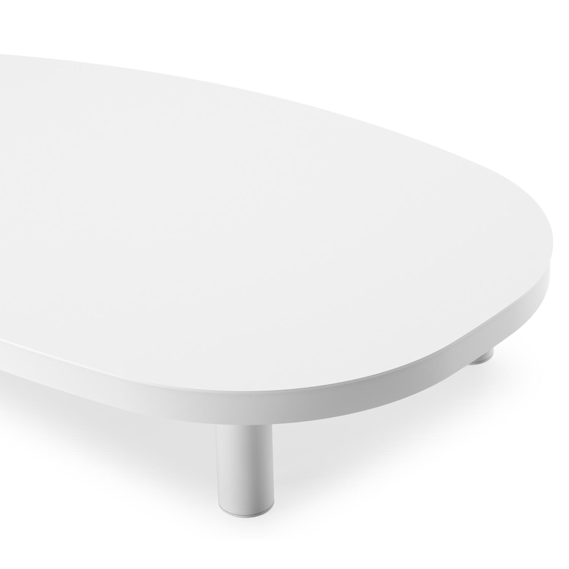 Donato loungetafel in wit aluminium en volkeramiek arctic white - L 151 x B 90 x H 25 cm