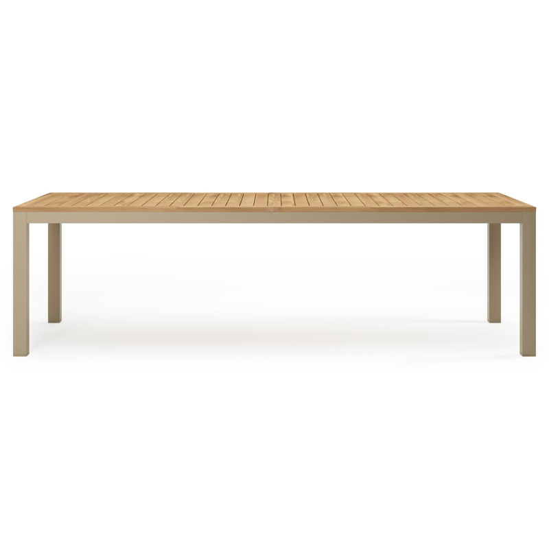 Varese tuintafel in beige  aluminium en teak - L 270 x B 100 cm