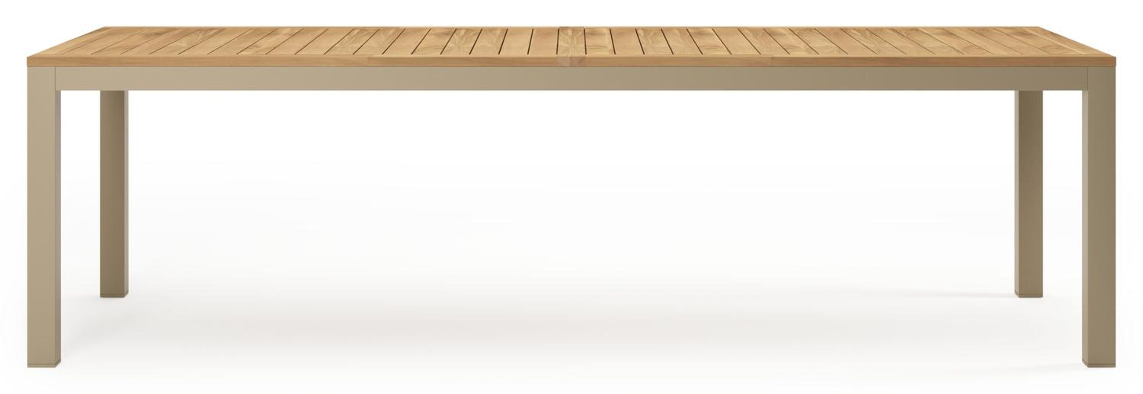 Varese tuintafel in beige  aluminium en teak - L 270 x B 100 cm