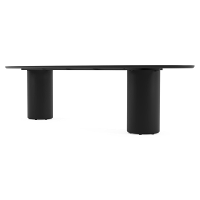 Amico tuintafel ovaal in zwart aluminium en volkeramiek Taj Mahal - L 320 x B 130 x H 73.5 cm